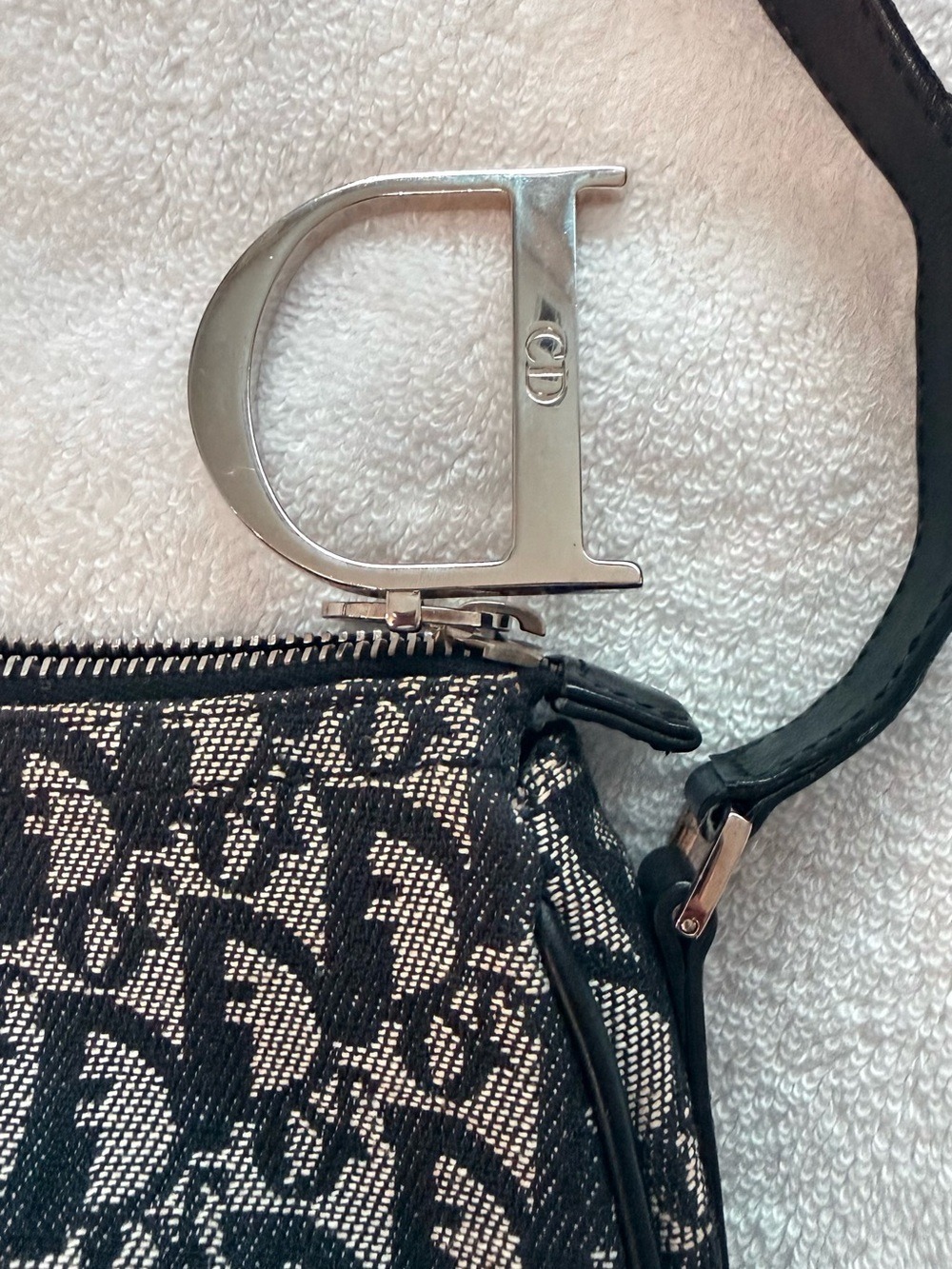 Dior D-Charm Spell-Out Black Canvas Diorissimo Pochette - Picture 11 of 15